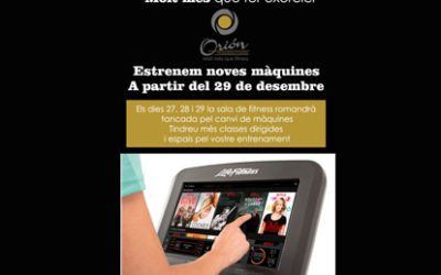 En Orión estrenamos nuevas máquinas a partir del 29 de diciembre !!!